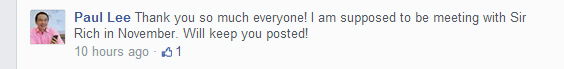 對於今次獲獎，李沛鏜於個人Facebook所發表的答謝。