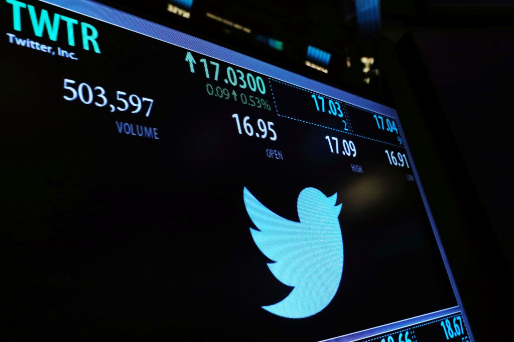 相比招股價26美元，Twitter目前至少回落了三分一水平。（路透社圖片）