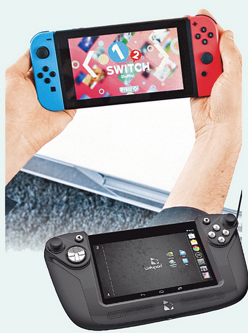 Switch的可拆式手掣Joy-Con被指在概念上跟該廠的Android遊戲平板Wikipad太相似。