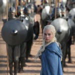Emilia Clarke stars as Daenerys Targaryen on HBO's "Game of Thrones" in this handout photo taken on Oct. 28, 2012. Targaryen controls three young dragons on the show. Photographer: Keith Bernstein/HBO via Bloomberg EDITOR'S NOTE: EDITORIAL USE ONLY. NO SALES.