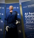 "Sophia" an artificially intelligent (AI) human-like robot developed by Hong Kong-based humanoid robotics company Hanson Robotics is pictured during the "AI for Good" Global Summit hosted at the International Telecommunication Union (ITU) on June 7, 2017, in Geneva.
The meeting aim to provide a neutral platform for government officials, UN agencies, NGO's, industry leaders, and AI experts to discuss the ethical, technical, societal and policy issues related to AI.

 / AFP PHOTO / Fabrice COFFRINI