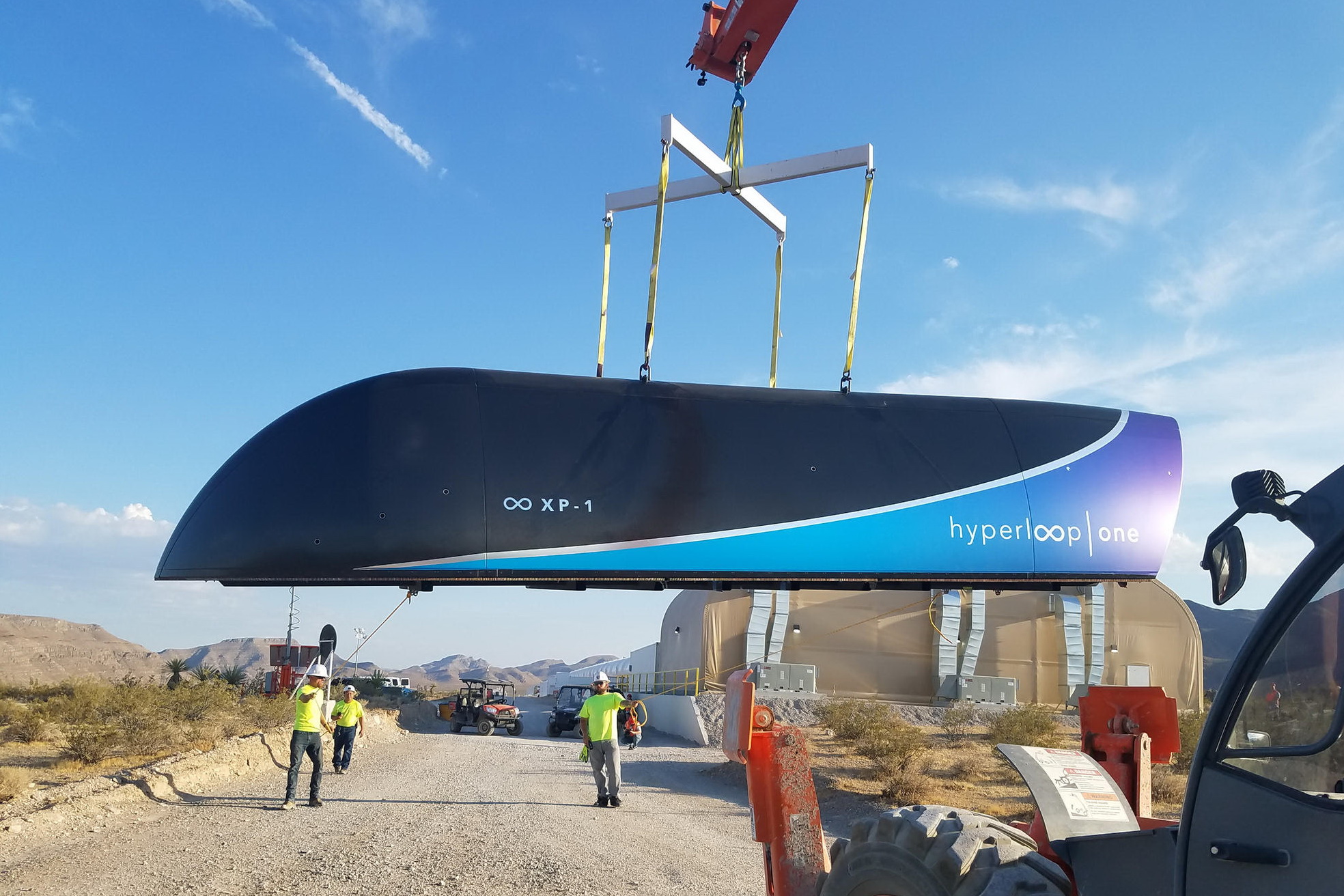 Hyperloop One最新紀錄為時速387公里，日後行車有望再提升至1300公里。（Virgin Hyperloop One 官方圖片）