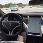 The interior of a Tesla Model S is shown in autopilot mode in San Francisco, California, U.S., April 7, 2016. REUTERS/Alexandria Sage/File Photo