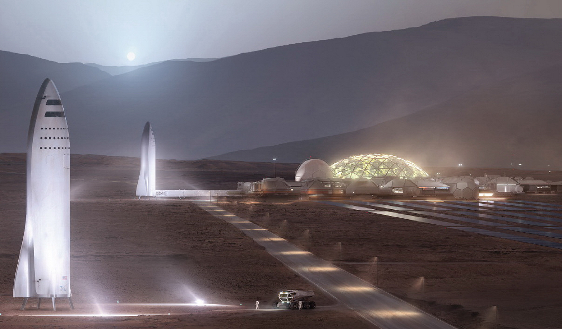 馬斯克揚言，2024年再發射4艘飛船，把首批人類送上火星。（Space X 網上圖片）