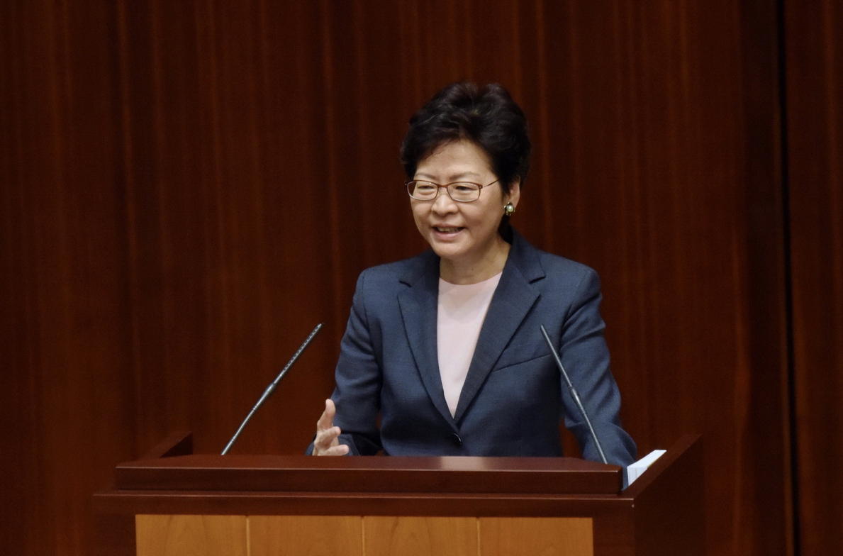 特首林鄭月娥於上星期立法會上，回答了議員關注香港5G發展的提問。（中新社資料圖片）