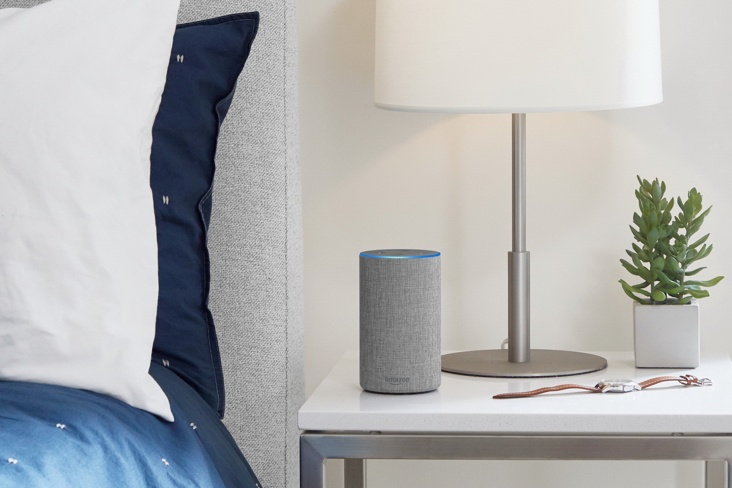 亞馬遜旗下的Echo智能喇叭，內置Alexa智能語音功能。（亞馬遜網上圖片）