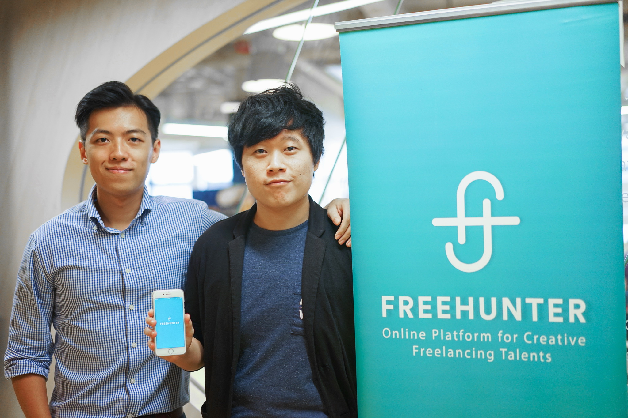 Harris（左）與友人Jerome創立Freehunter。（網上圖片）