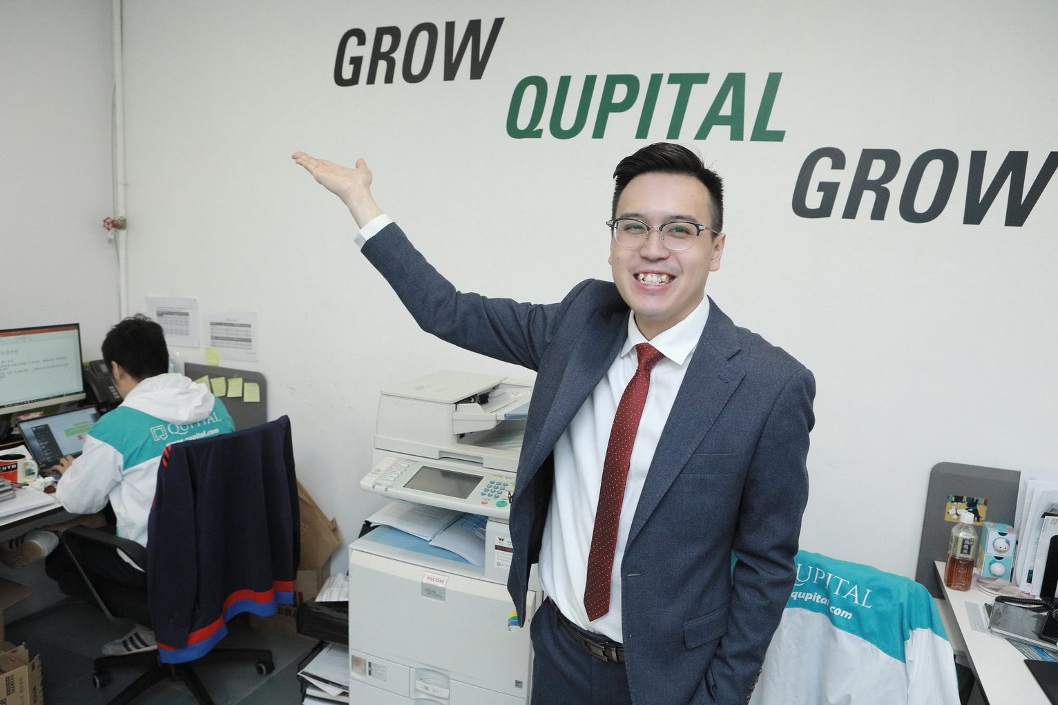 黃永東表示，Qupital現時用戶數量逾250間，主要分為中小企、跨境電商及服務供應商三大類。（黃勁璋攝）