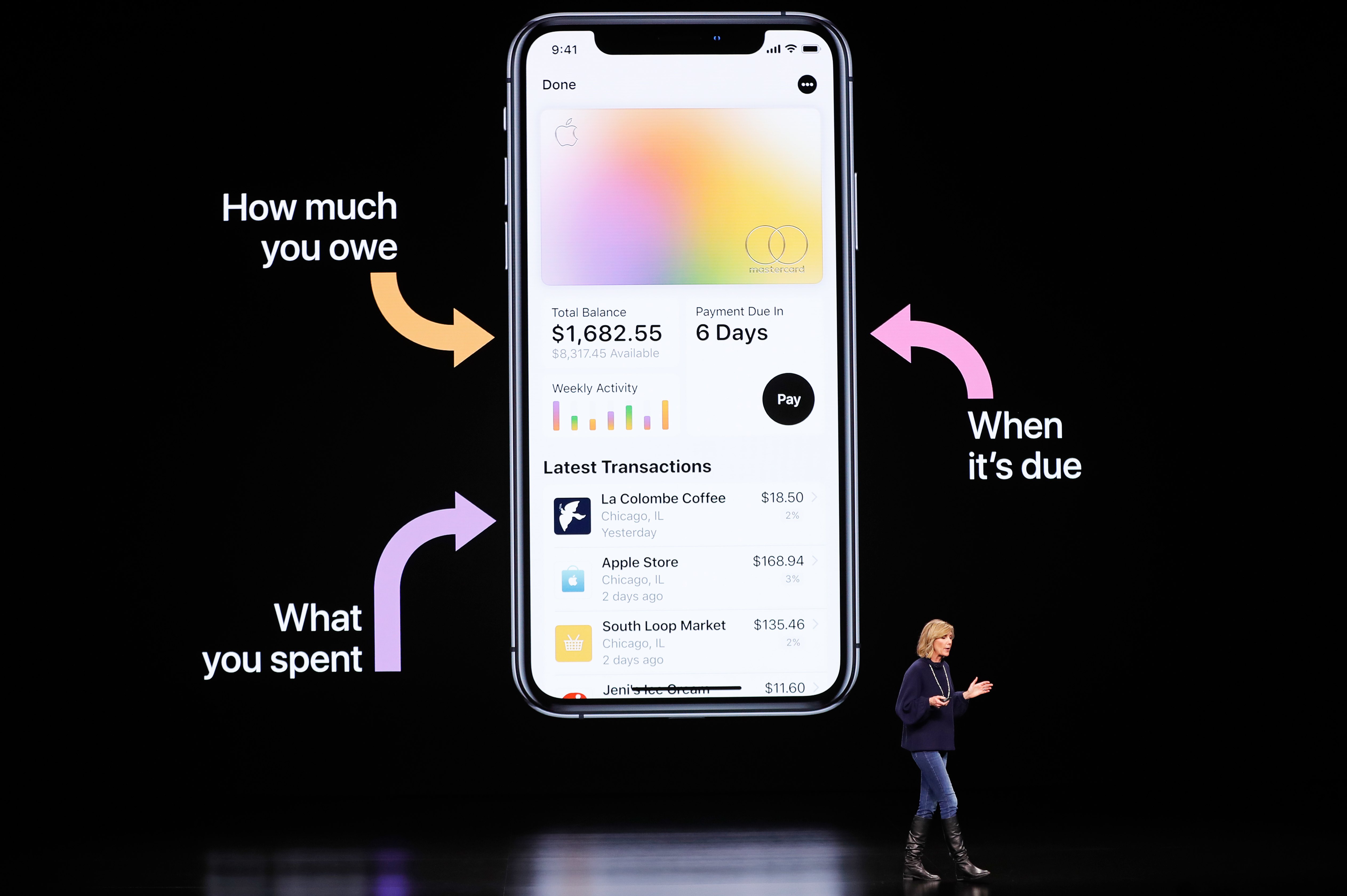蘋果發布會推出了全新自家品牌的虛擬信用卡Apple Card，由美國的高盛及Mastercard攜手推出。（路透圖片）