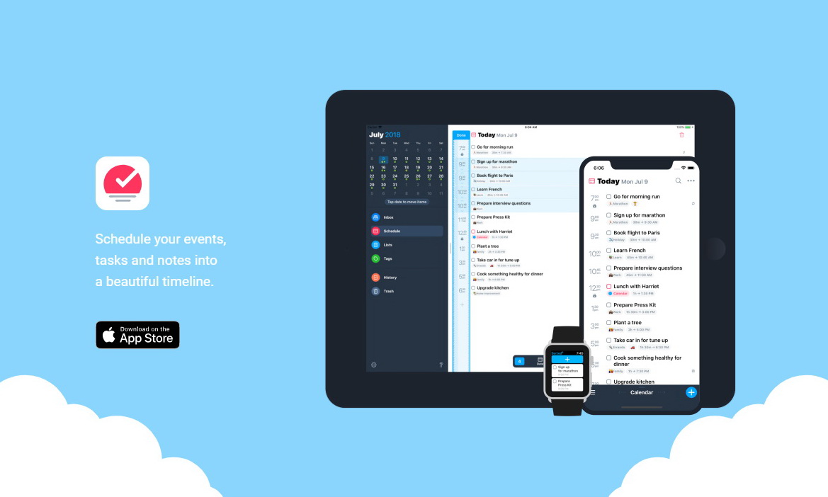 Sorted為iOS平台的行事曆程式，設有備忘錄功能。（Sorted圖片）