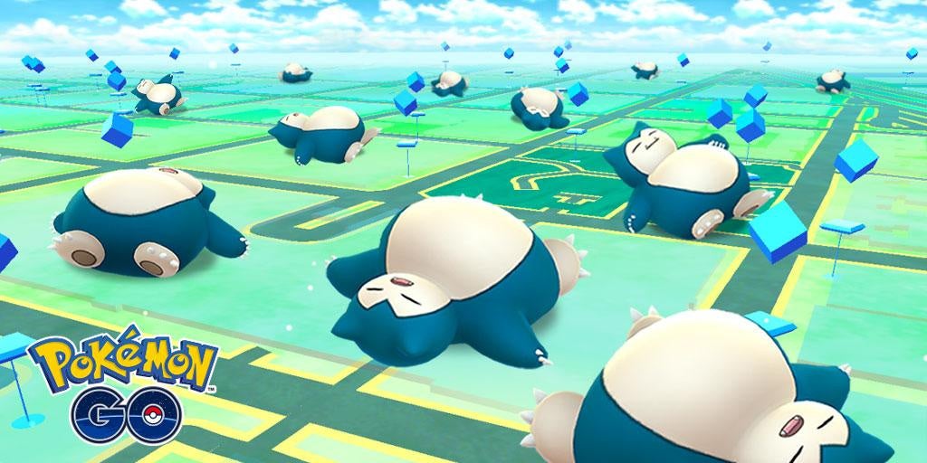 Pokémon GO推出限時熟睡卡比獸可供捕捉，為新聞發布會造勢。（Pokémon Twitter圖片）