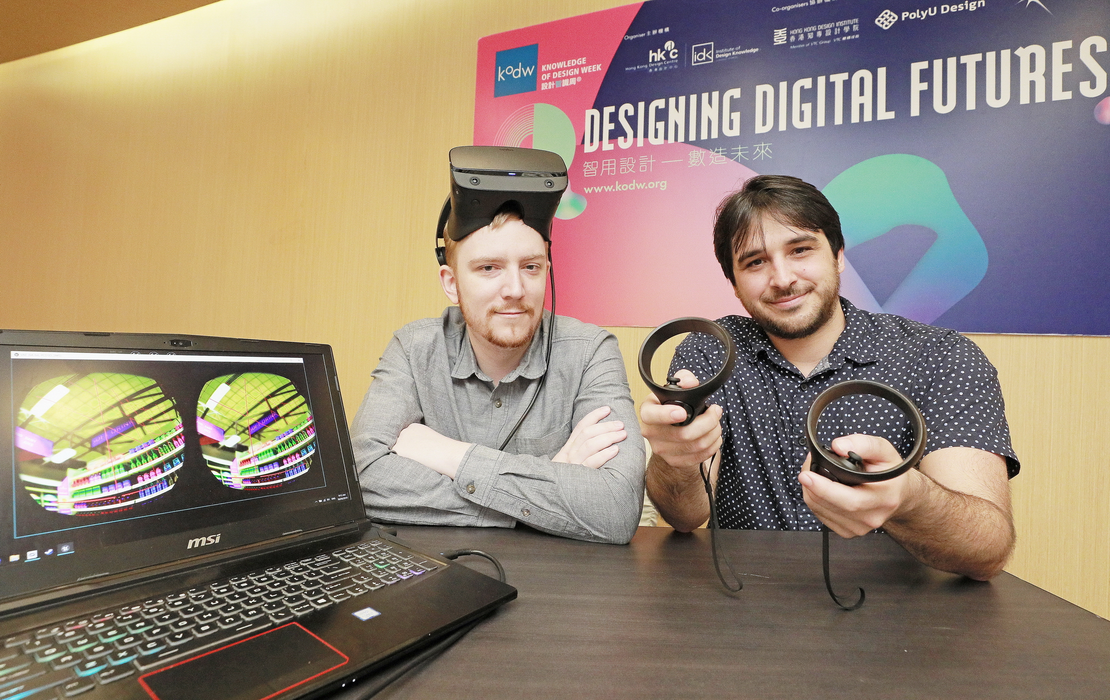 Liam Mcguire（左）及Chris Mackenzie（右）擅長以VR等虛擬技術解決醫療問題。（黃勁璋攝）