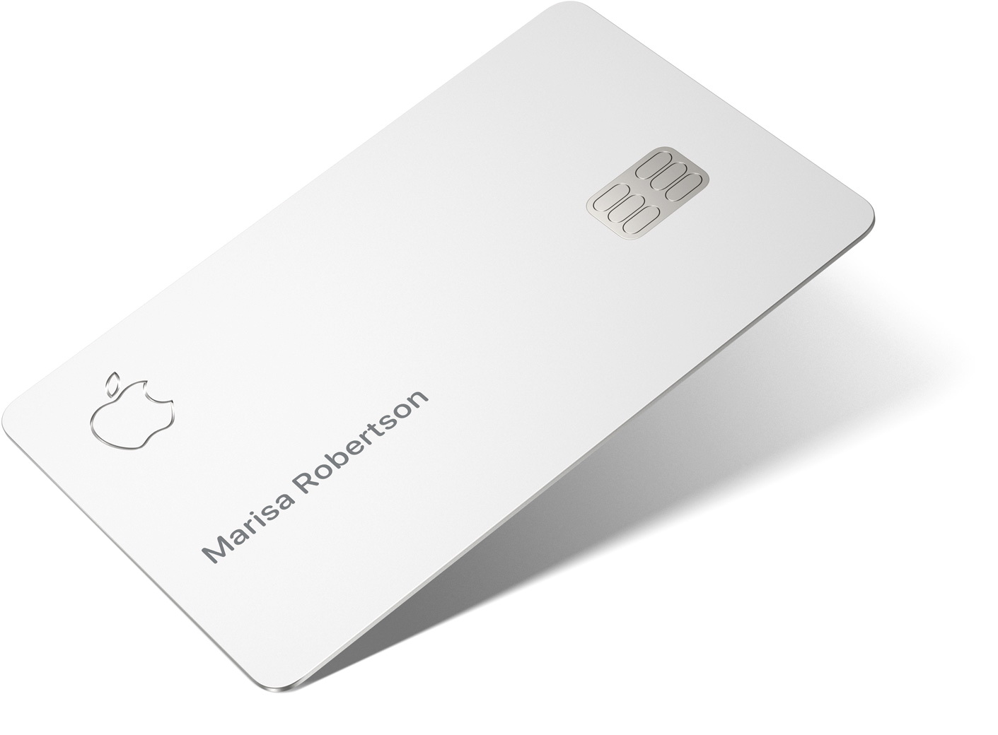 Apple Card實體卡沒有卡號， 用家只需以iPhone感應卡面，即可啟動登記。（蘋果公司圖片）