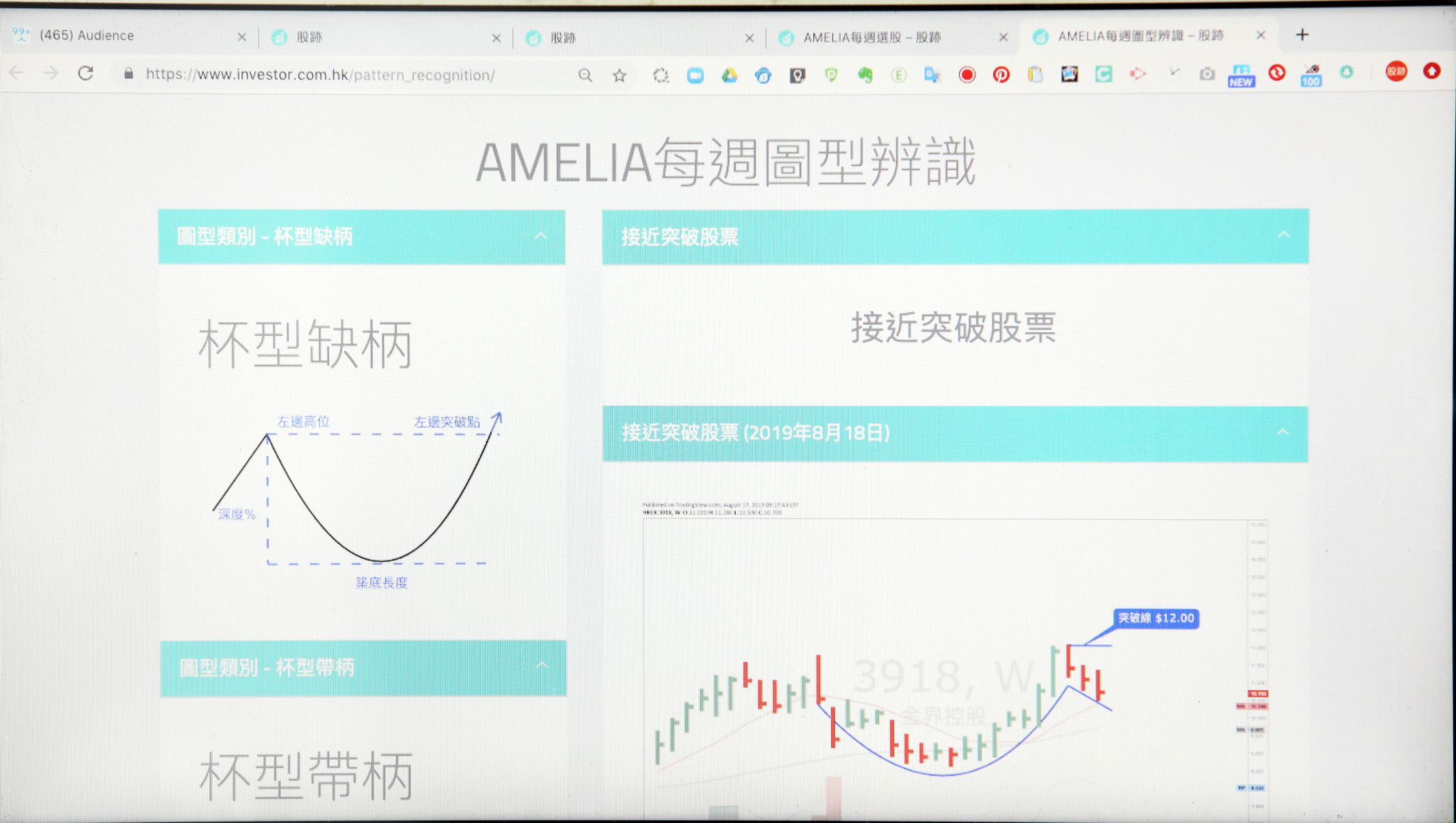 AMELIA透過圖形辨識技術，分析股價走勢，捕捉最佳入市時機。（黃俊耀攝）