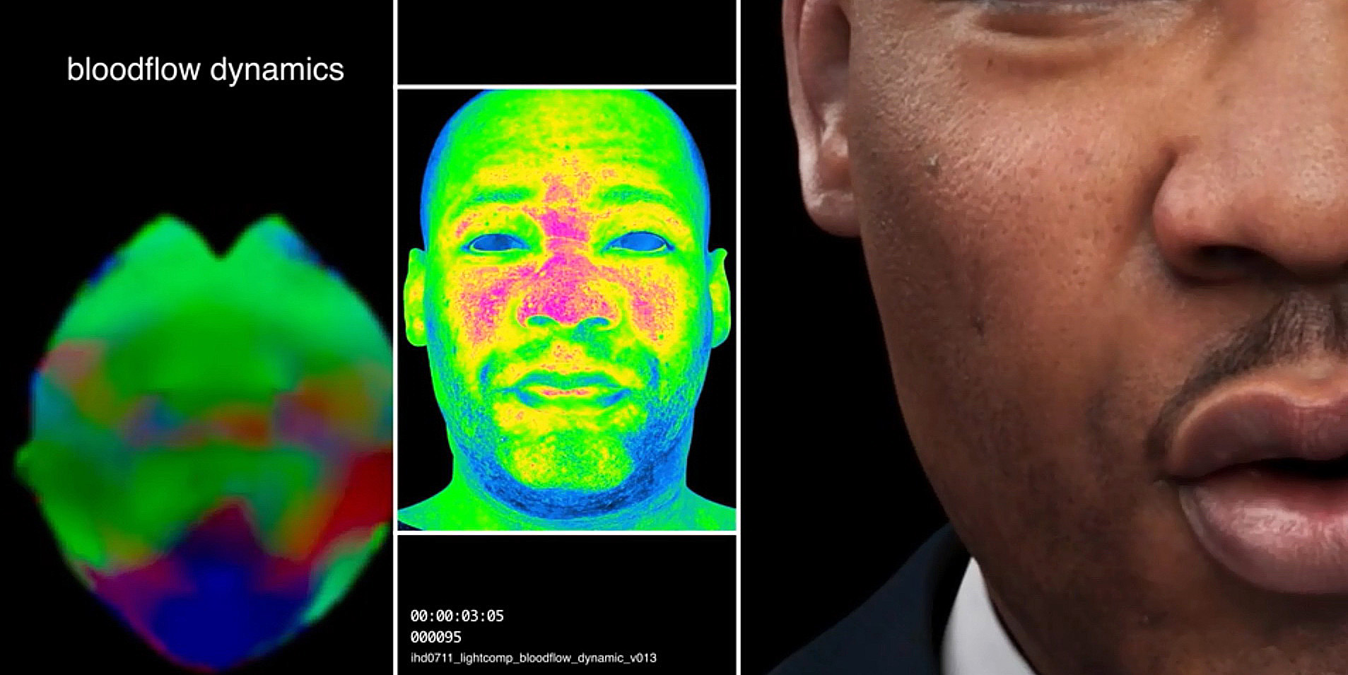 虛擬版馬丁路德金畫功細緻，就連左臉的痣都能看得清楚。（影片擷圖）