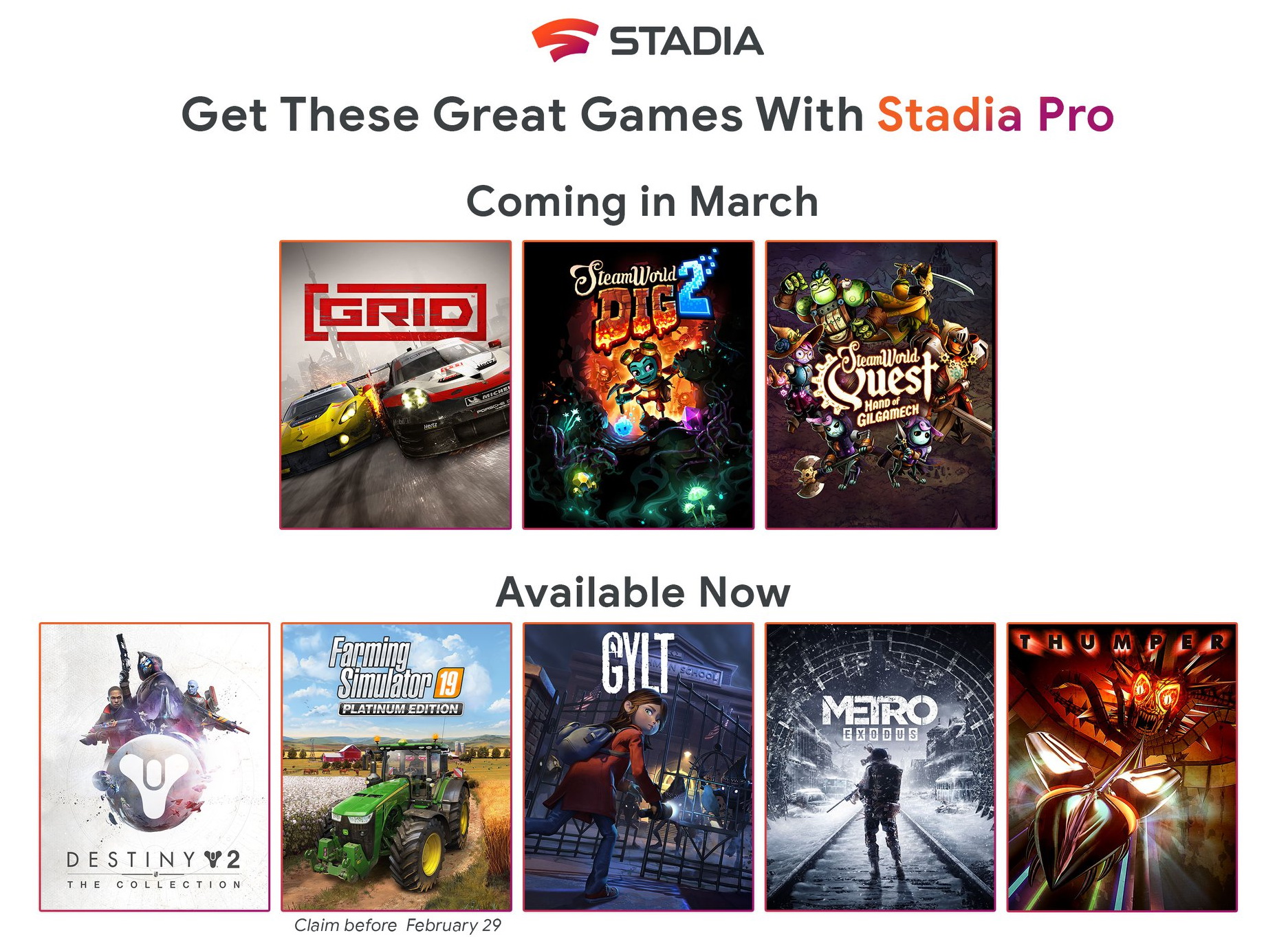Stadia推出至今近4個月，平台僅28款遊戲可供選擇。（Stadia圖片）