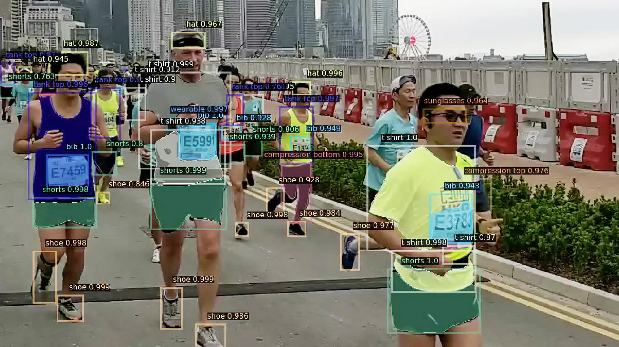 Miro AI可識別跑手穿着的跑鞋及服裝等圖像數據，得出各類調查結果。（Miro AI圖片）