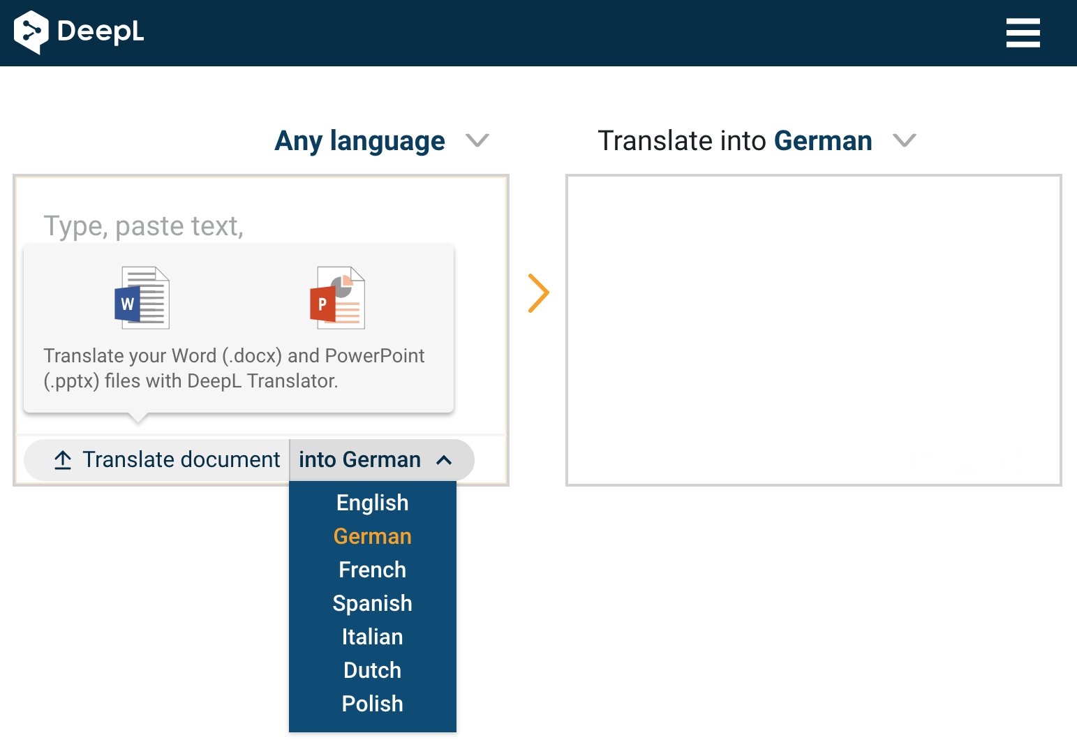 DeepL目前以翻譯英語、法語等歐洲語言為主，也支援簡體中文翻譯。（DeepL網上圖片）