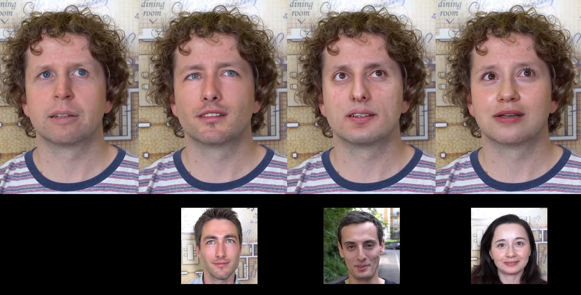迪士尼研究的新AI換臉技術，宣稱能透過神經網絡，自動轉換照片和影片內的人臉。（YouTube影片擷圖）