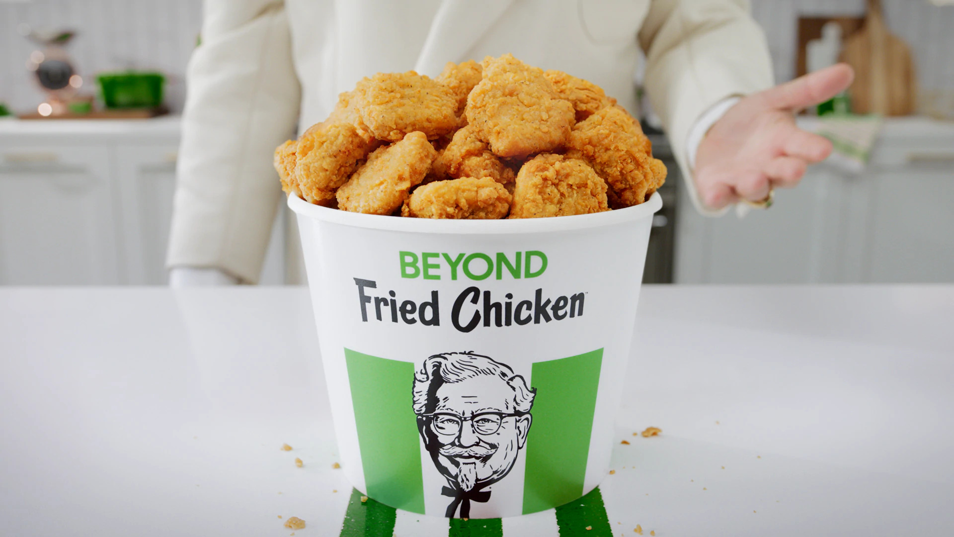 肯德基去年跟Beyond Meat合作，在美國銷售以人造肉製成的素食炸雞。（肯德基圖片）
