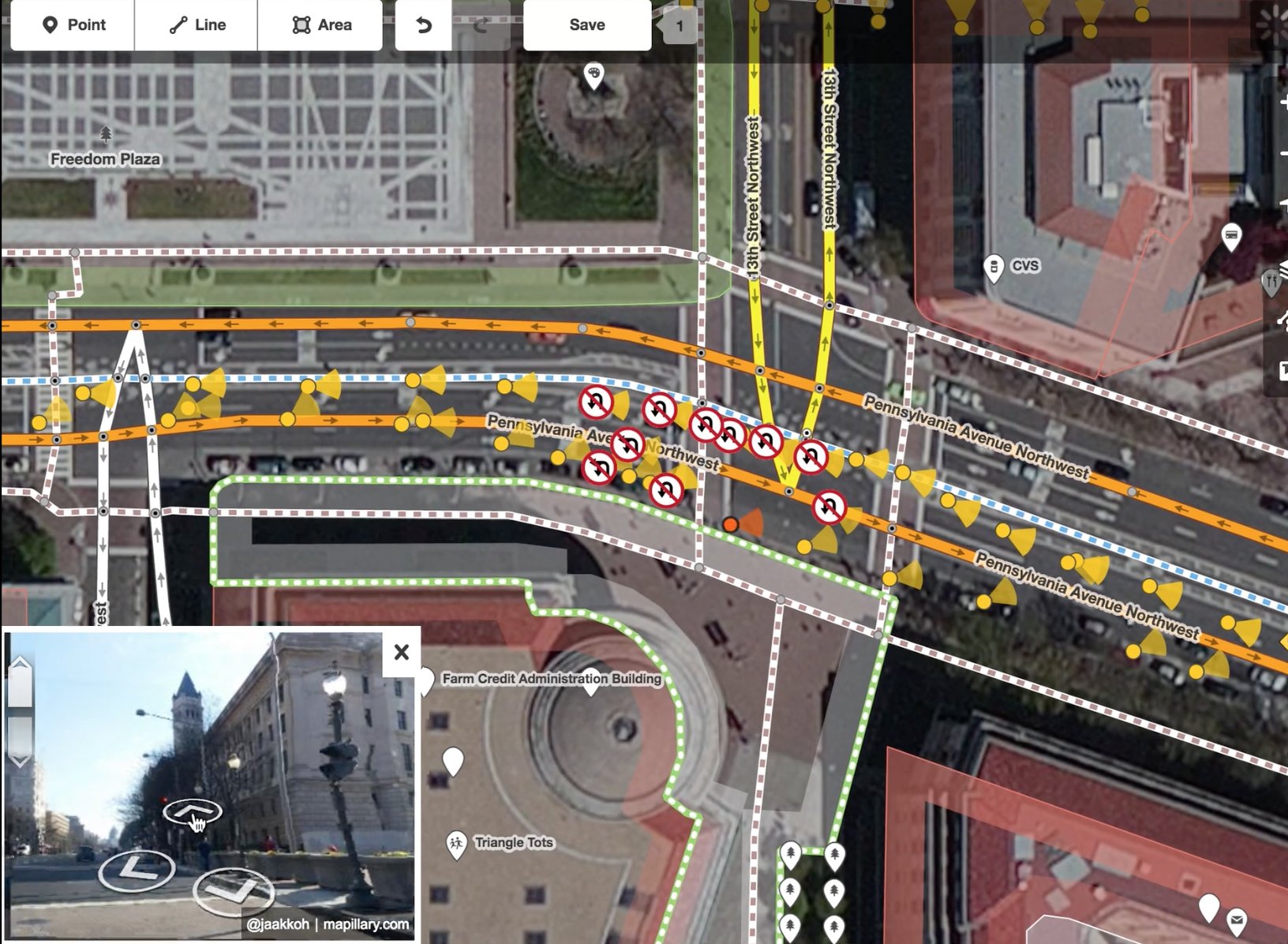 Mapillary透過眾包的方式，配合市民攜手合作，幾個月便可盤點一個城市的所有路牌標誌。（Jan Erik Solem Twitter圖片）