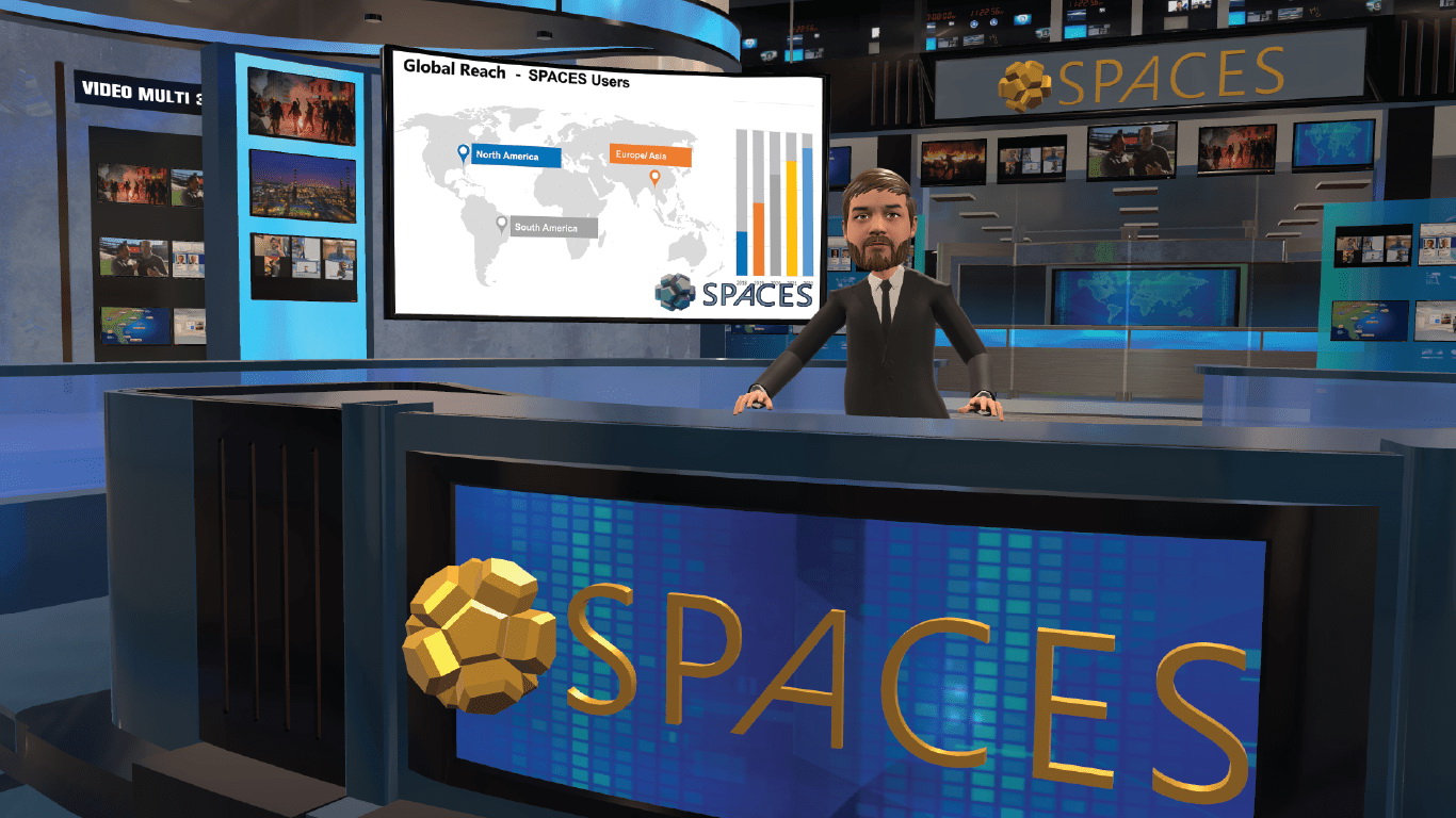 Spaces用戶可自訂動畫頭像分身，以參加網上會議或虛擬課室。（Spaces圖片）