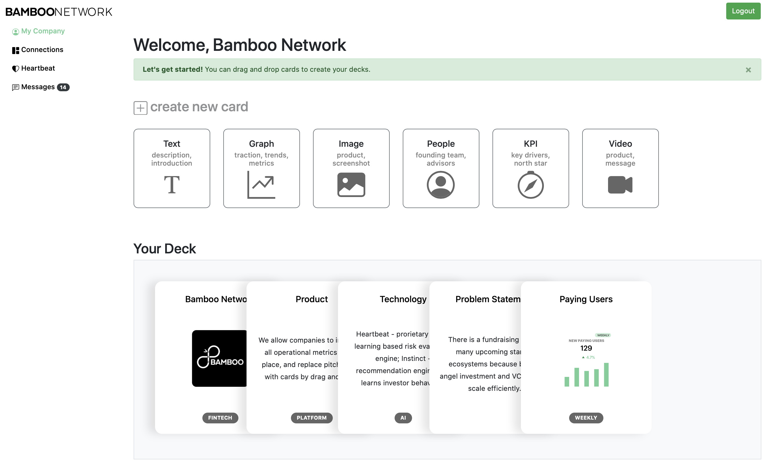 初創在Bamboo Network登記賬戶並經平台核實身份後，即可在平台建立公司檔案。（受訪者提供圖片）