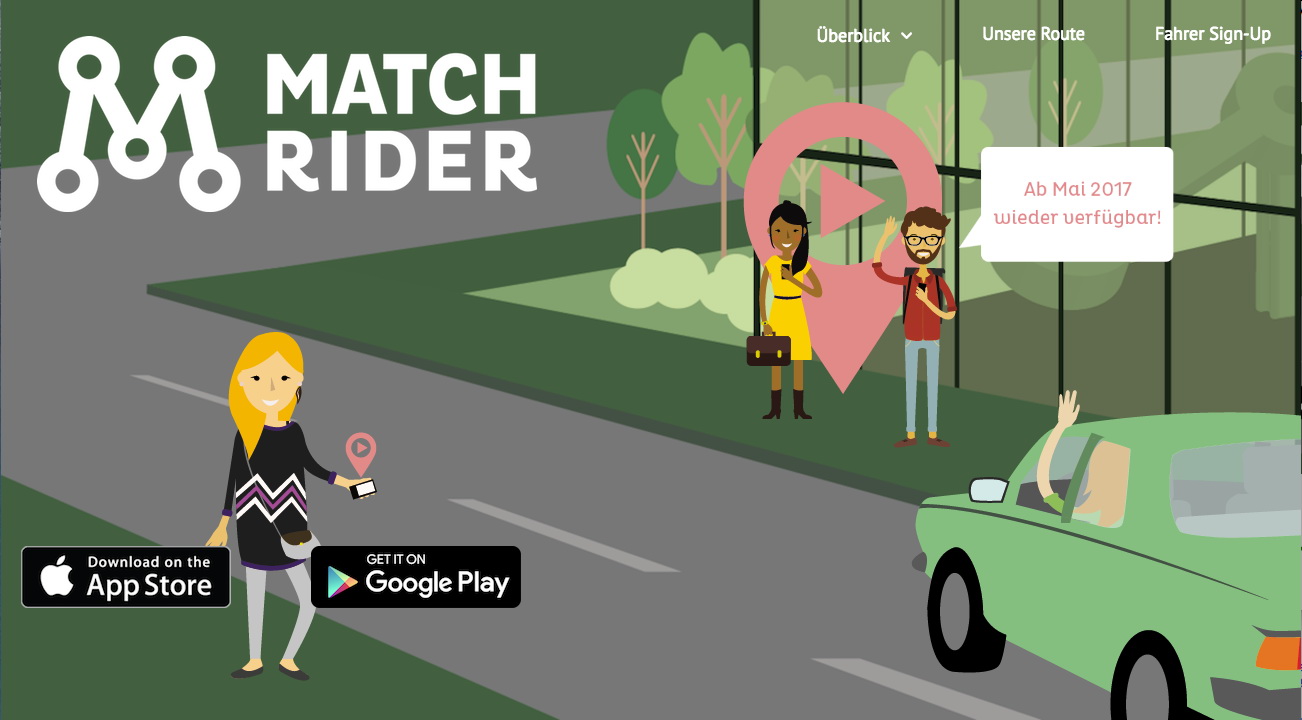 Match Rider在2012年創立，以手機程式連結司機和乘客提供共乘服務。（網上圖片）