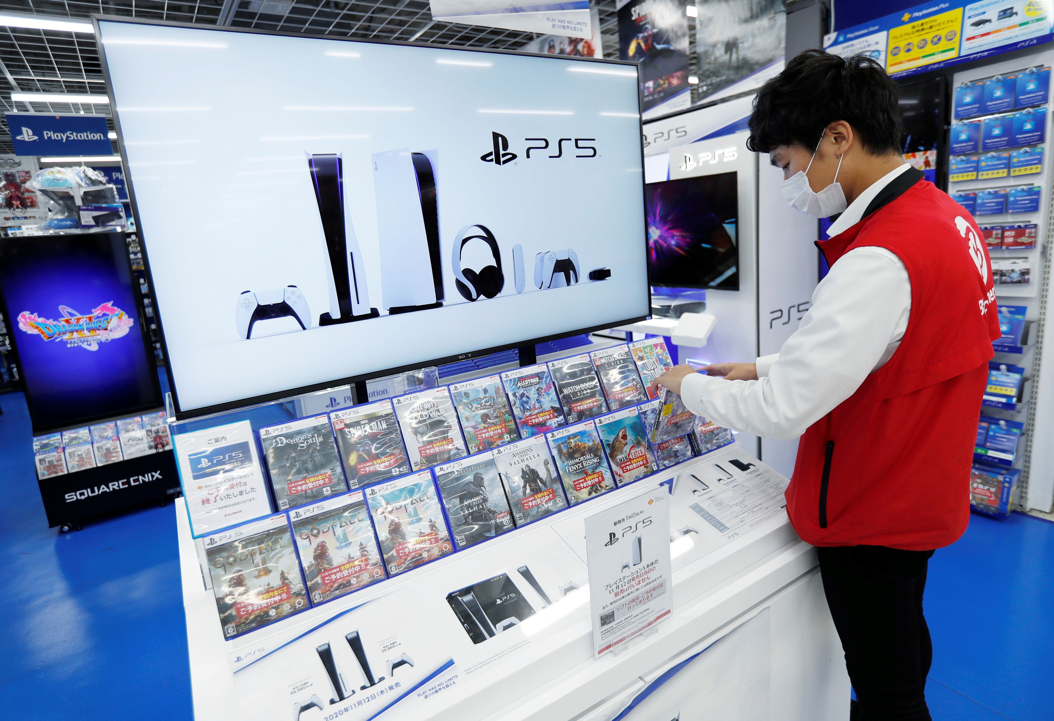 東京在PlayStation 5發售當日，新增新冠肺炎個案逼近400宗，為數月新高。（路透資料圖片）