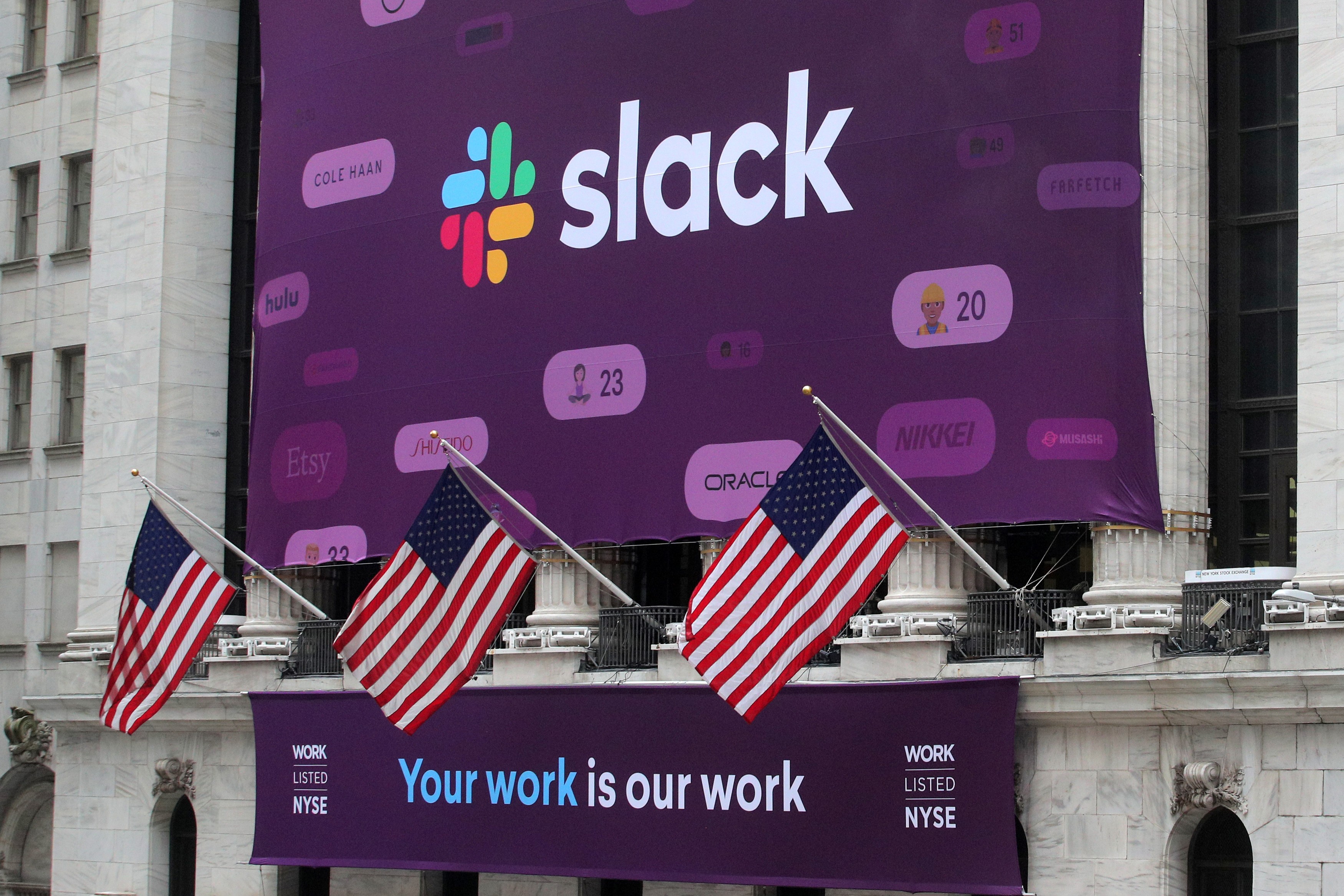 Slack獲Salesforce洽購，刺激股價周三勁漲38%。（路透資料圖片）