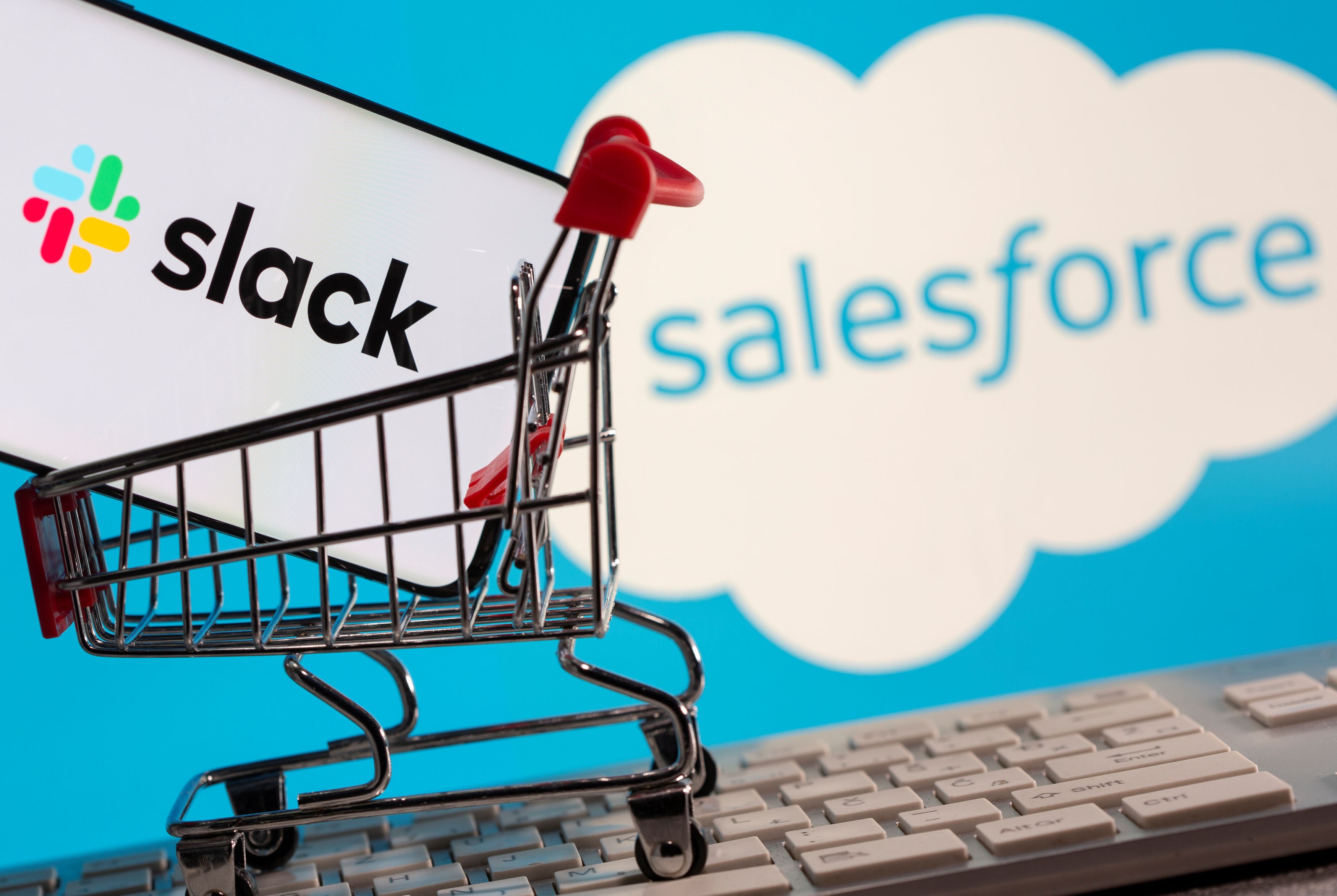 Salesforce上周以277億美元收購近年大紅的協作訊息工具公司Slack。（路透資料圖片）
