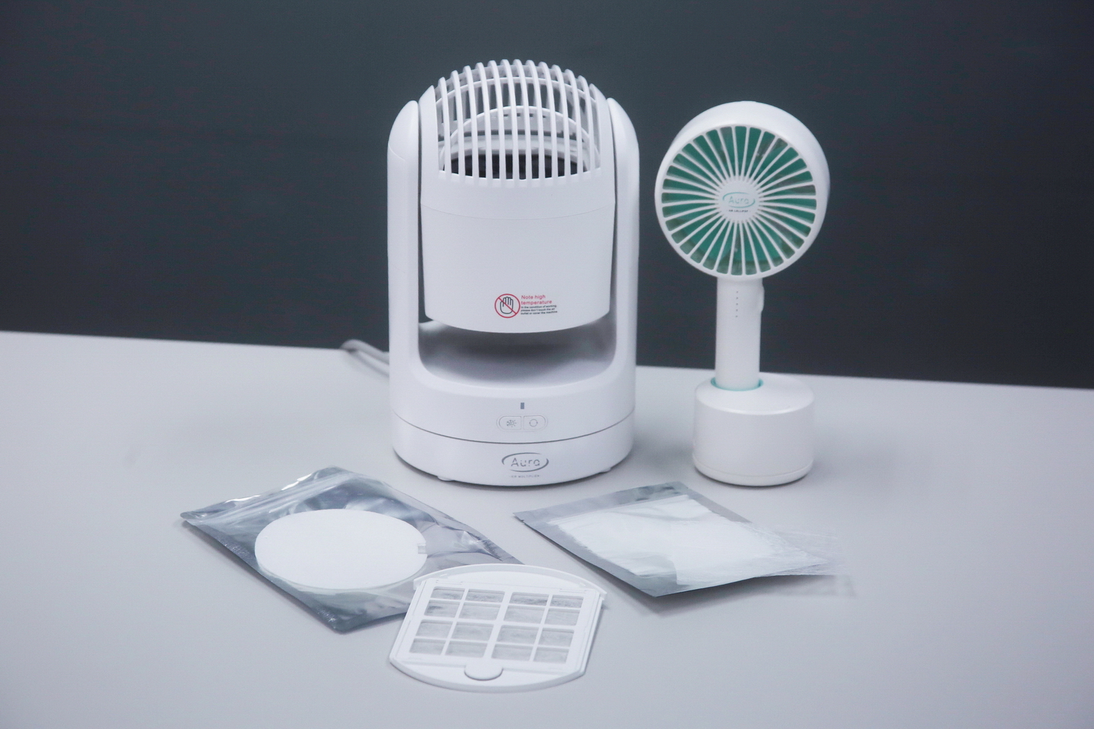 Filter King將針對家用市場，推出附有Air Con Mask的小風扇和暖氣機。（黃潤根攝）