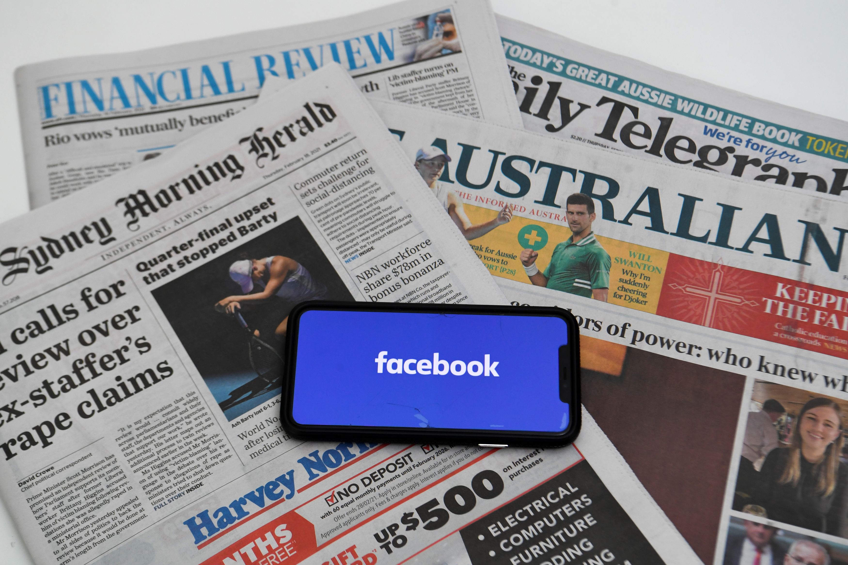 Facebook上周宣布，因應澳洲新條例，將不再容許澳洲傳媒及出版商於平台分享內容。（路透資料圖片）