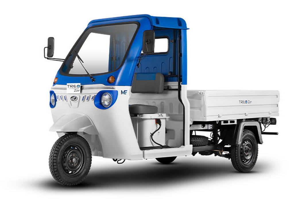 亞馬遜已在印度準備了近100輛電動三輪車，作為配送工具。（Mahindra Electric網上圖片）