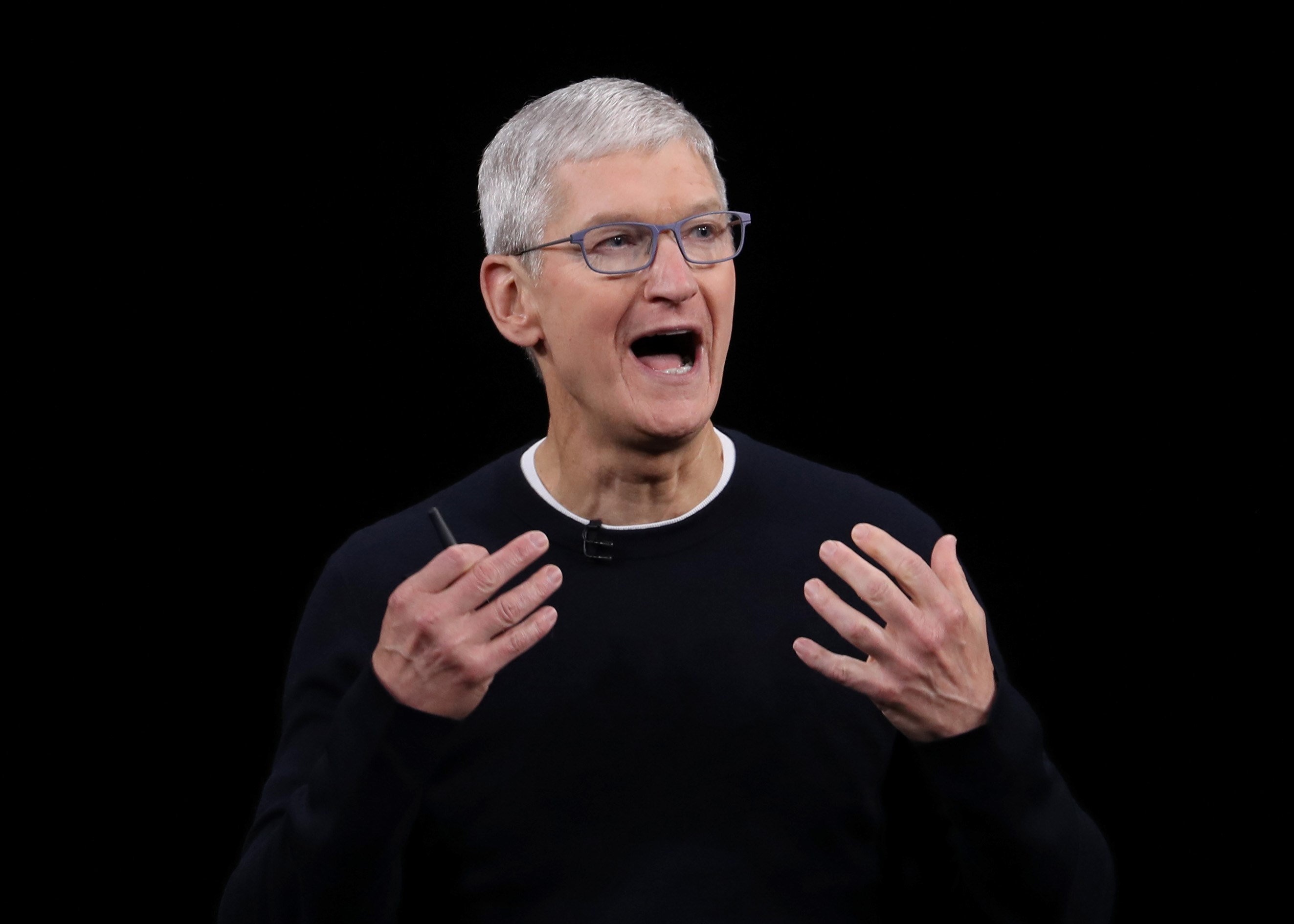 Tim Cook曾表示，蘋果大約每兩周就會收購一家公司。（法新社資料圖片）