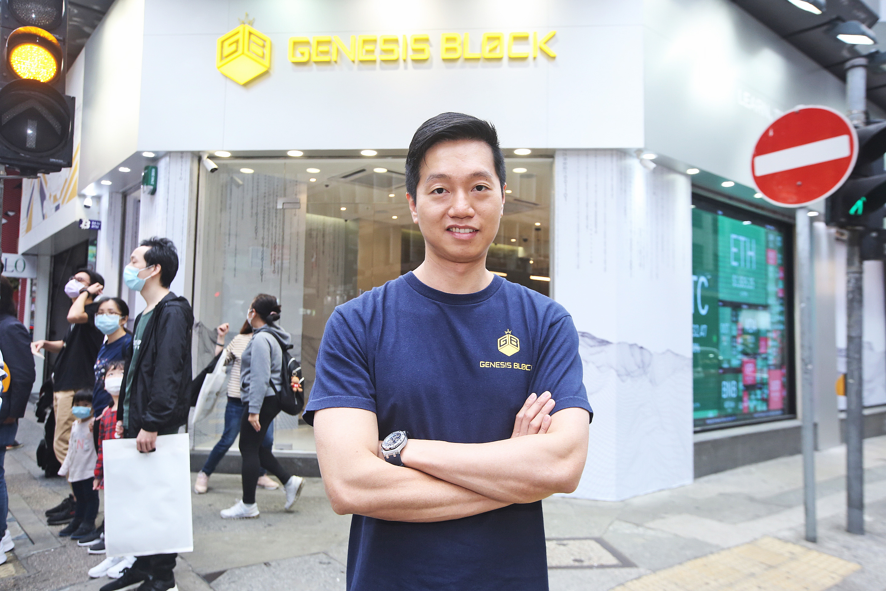 洪嘉昊稱，Genesis Block尖沙咀新店旨在為投資者提供一個互動交流平台，令更多人認識加密貨幣。（黃潤根攝）