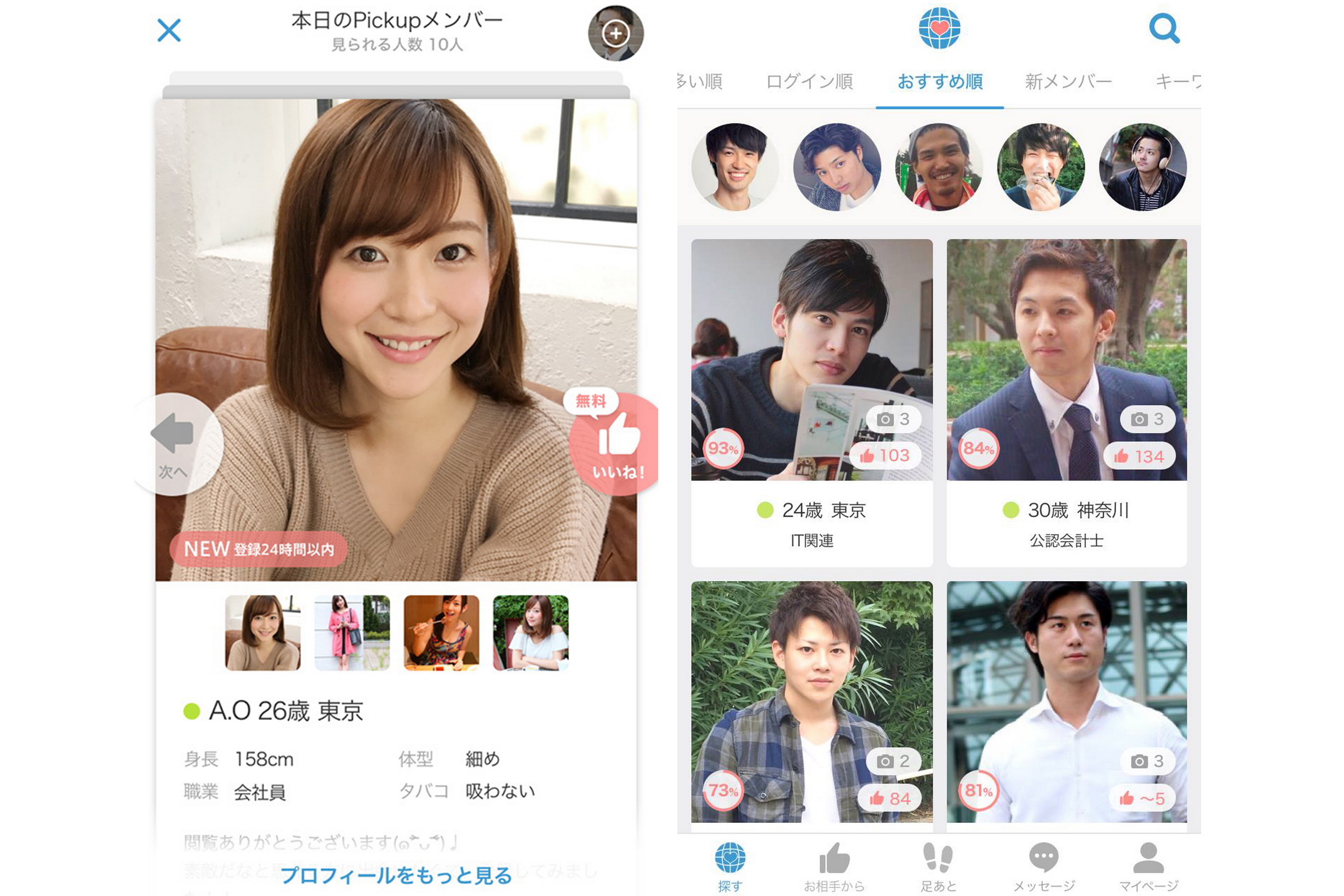 截至今年4月，Omiai程式累計有689萬名用戶，是日本最熱門交友程式之一。（Omiai網上圖片）