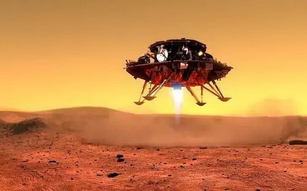 天問一號着陸巡視器，近日成功着陸於火星「烏托邦平原」南部預選着陸點。（中新社資料圖片）