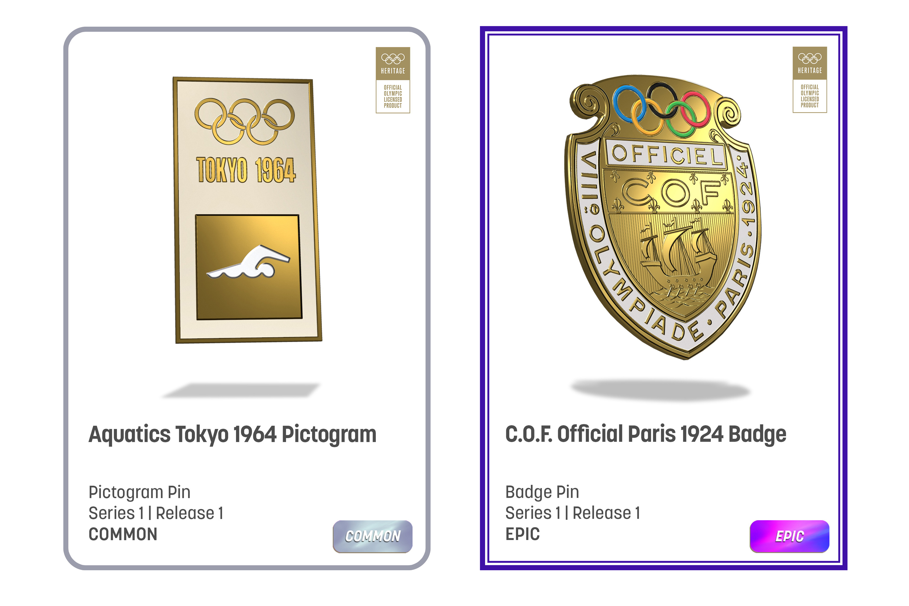 Animoca Brands將過往年份的奧運徽章，以NFT形式再次出售。（Animoca Brands圖片）