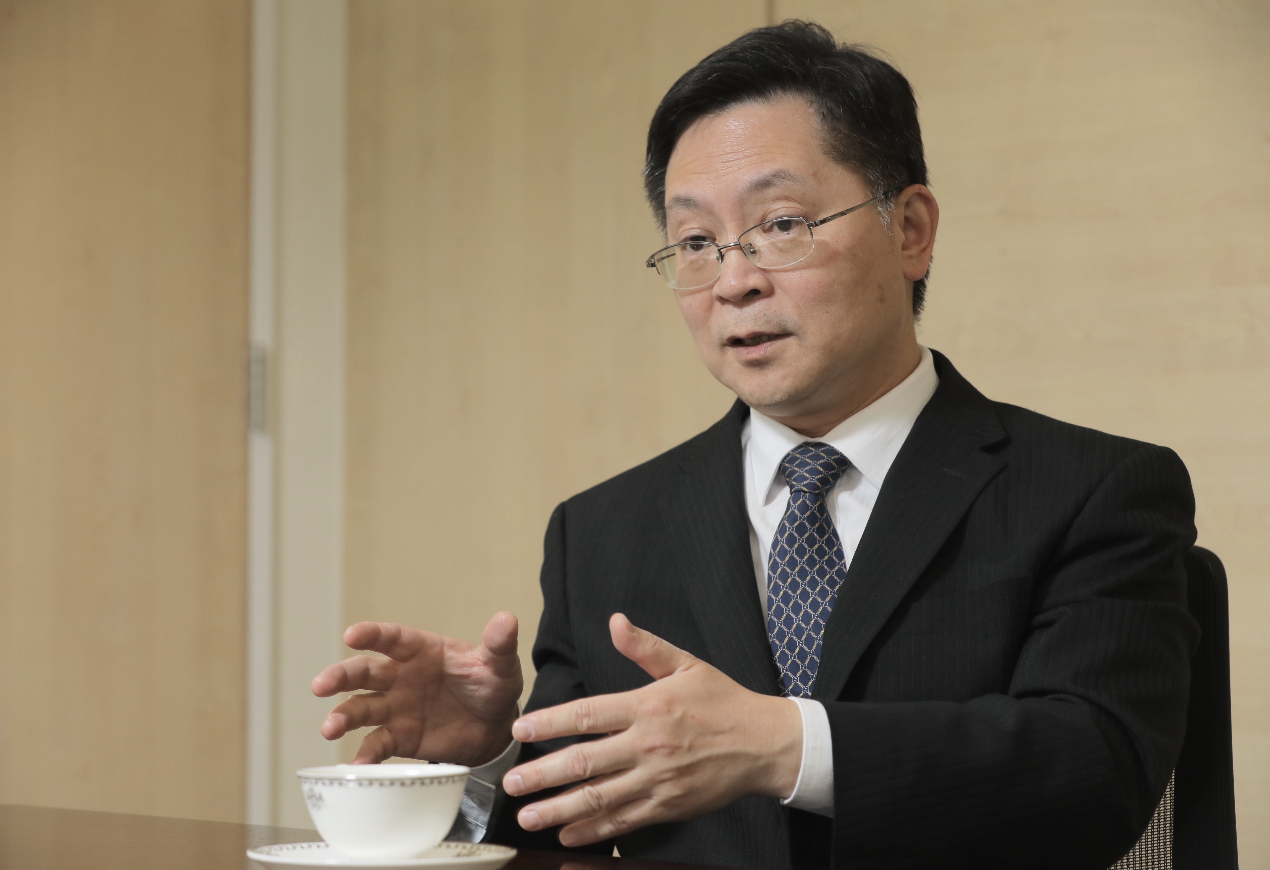 薛永恒提到，香港的優勢在於基礎科研實力強，法律、知識產權保護、會計、金融等專業服務領先。（黃俊耀攝）