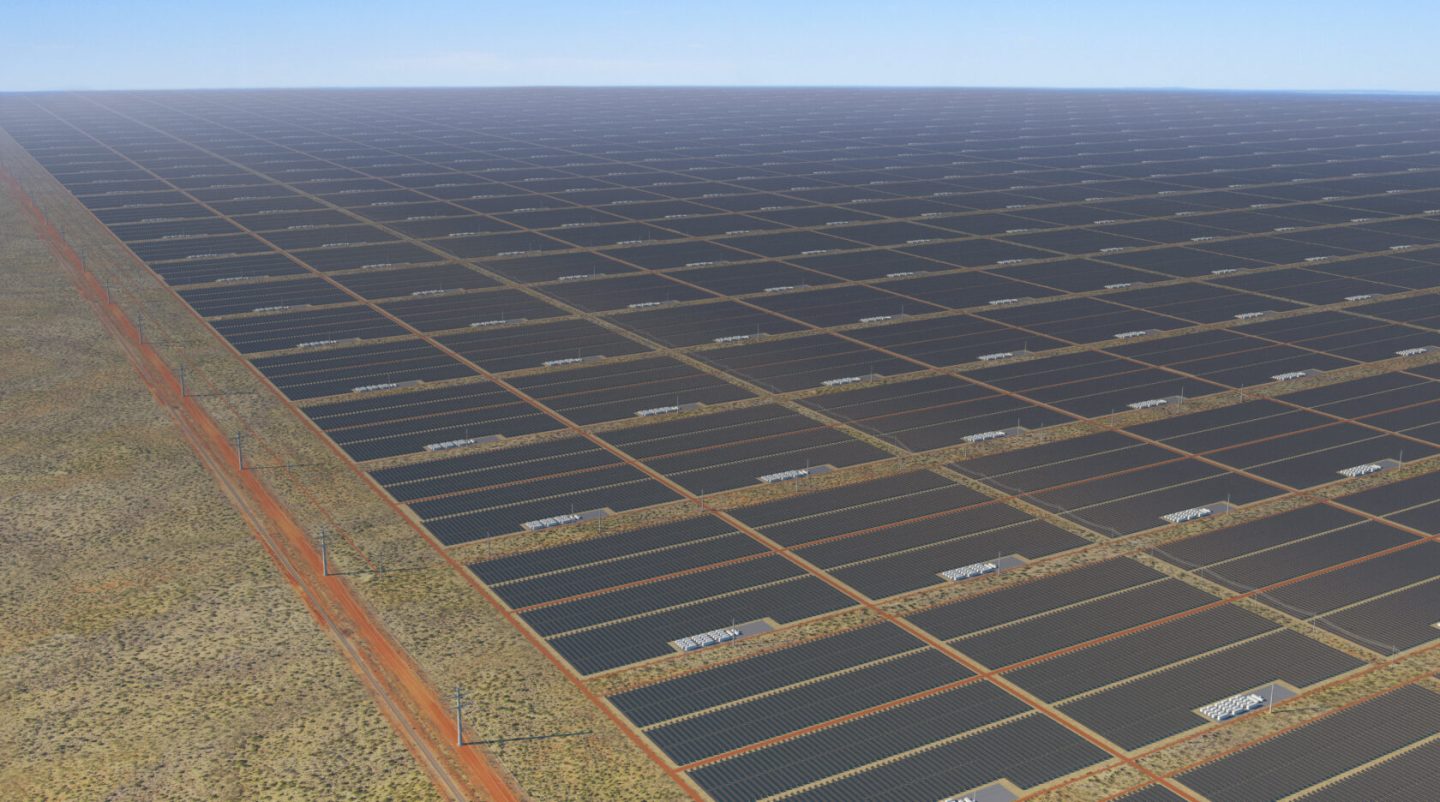 Sun Cable擬在澳洲達爾文以南約800公里，興建佔地1.2萬公頃的太陽能發電場。（Sun Cable網站圖片）