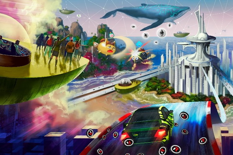 AG玩家能參與多個虛擬世界，可形容為「元宇宙的元宇宙」。（Twitter網上圖片）