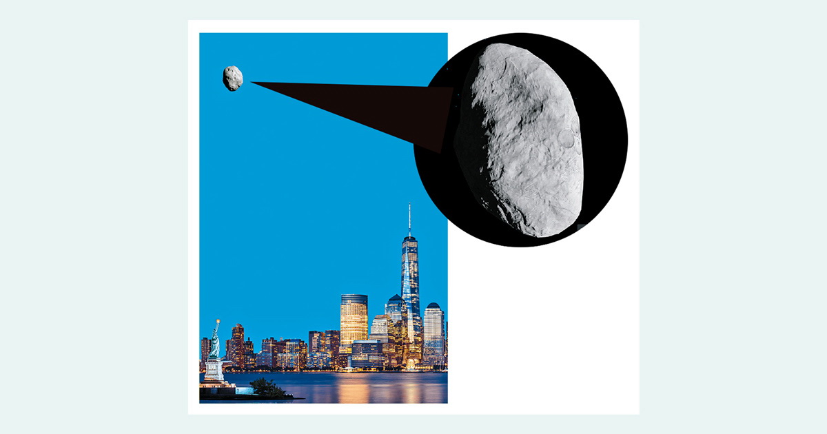 有網站根據小行星的直徑，模擬它在美國紐約夜空出現時與樓宇的比例。