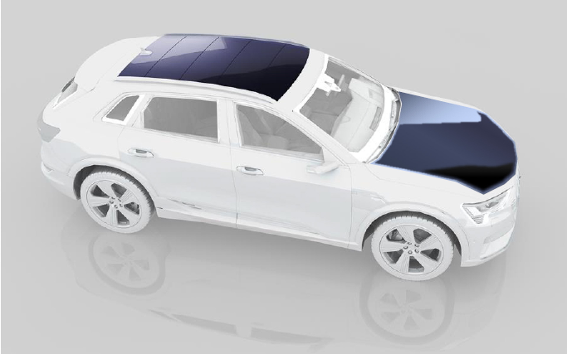 只要把太陽能電池板，可安裝在車頂、車頭蓋上，便可為電動車充電。（東芝網站圖片）