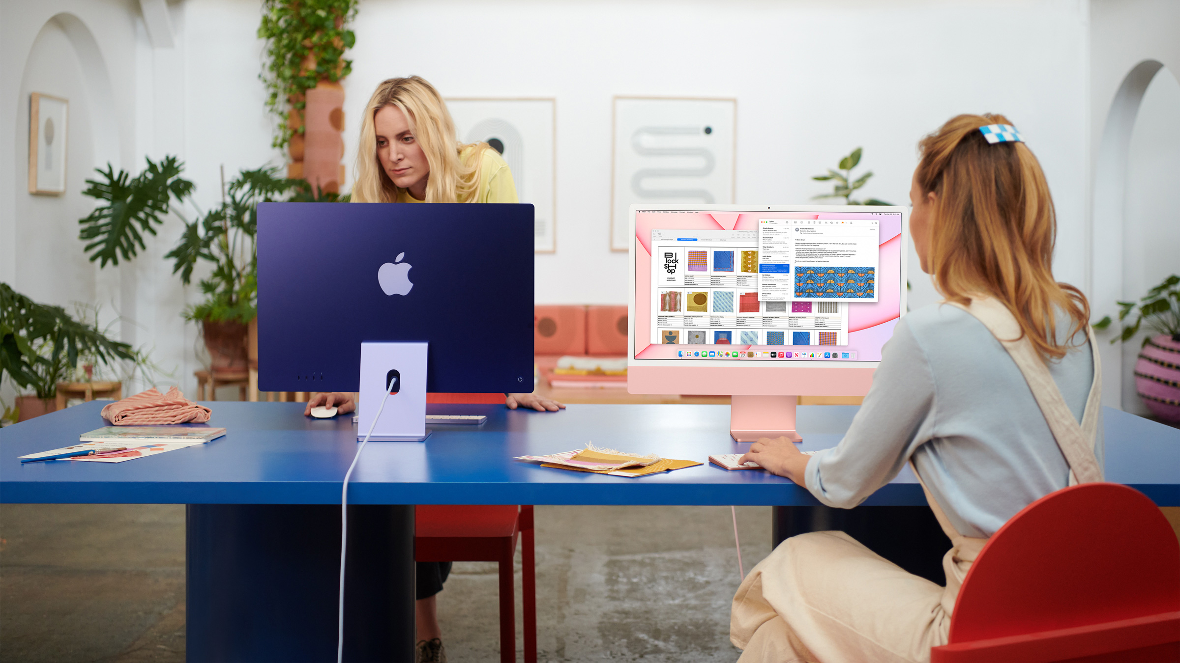 蘋果2021年4月推出iMac電腦，該季其桌面電腦出貨量急升23%。（蘋果公司圖片）