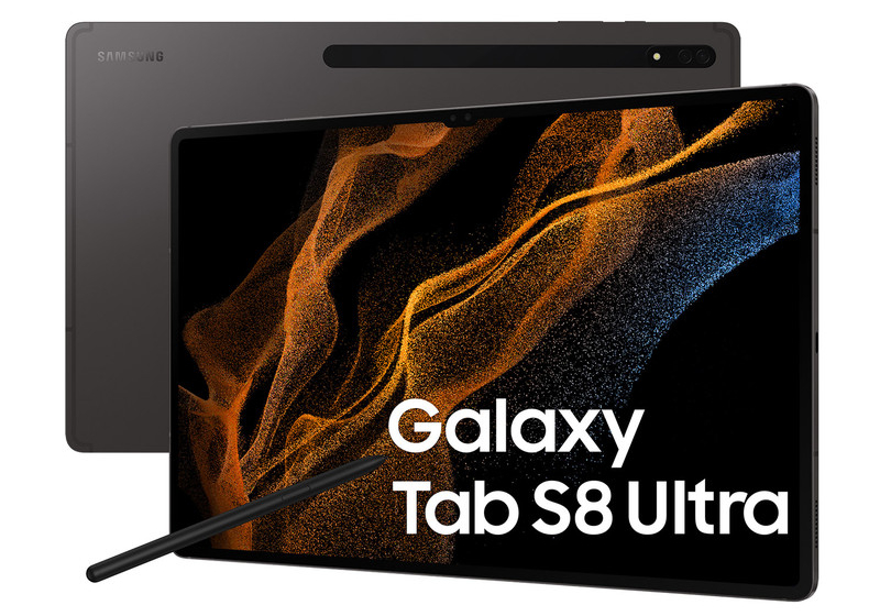 配備14.6吋巨屏的Tab S8 Ultra，有傳外形將效法蘋果MacBook Pro。（網上圖片）