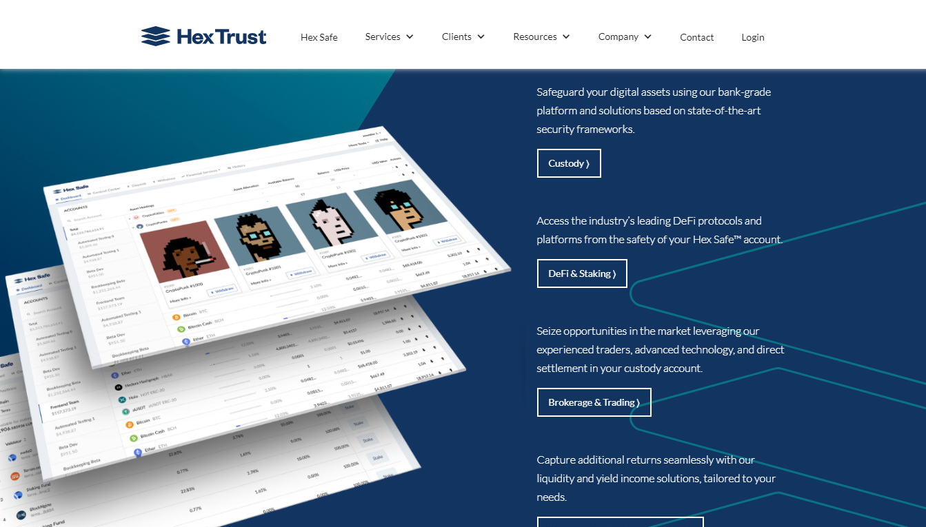 Hex Trust為本港數碼資產託管商，提供託管、交易、質押及融資服務。（Hex Trust網站圖片）