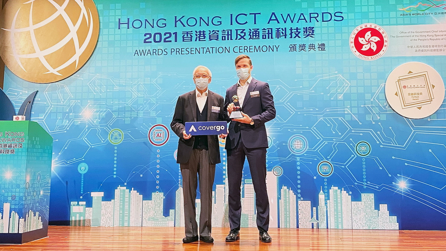 CoverGo去年在ICT Awards，獲頒「金融科技獎（銀行業務、保險及資本市場）」銀獎。（CoverGo網上圖片）