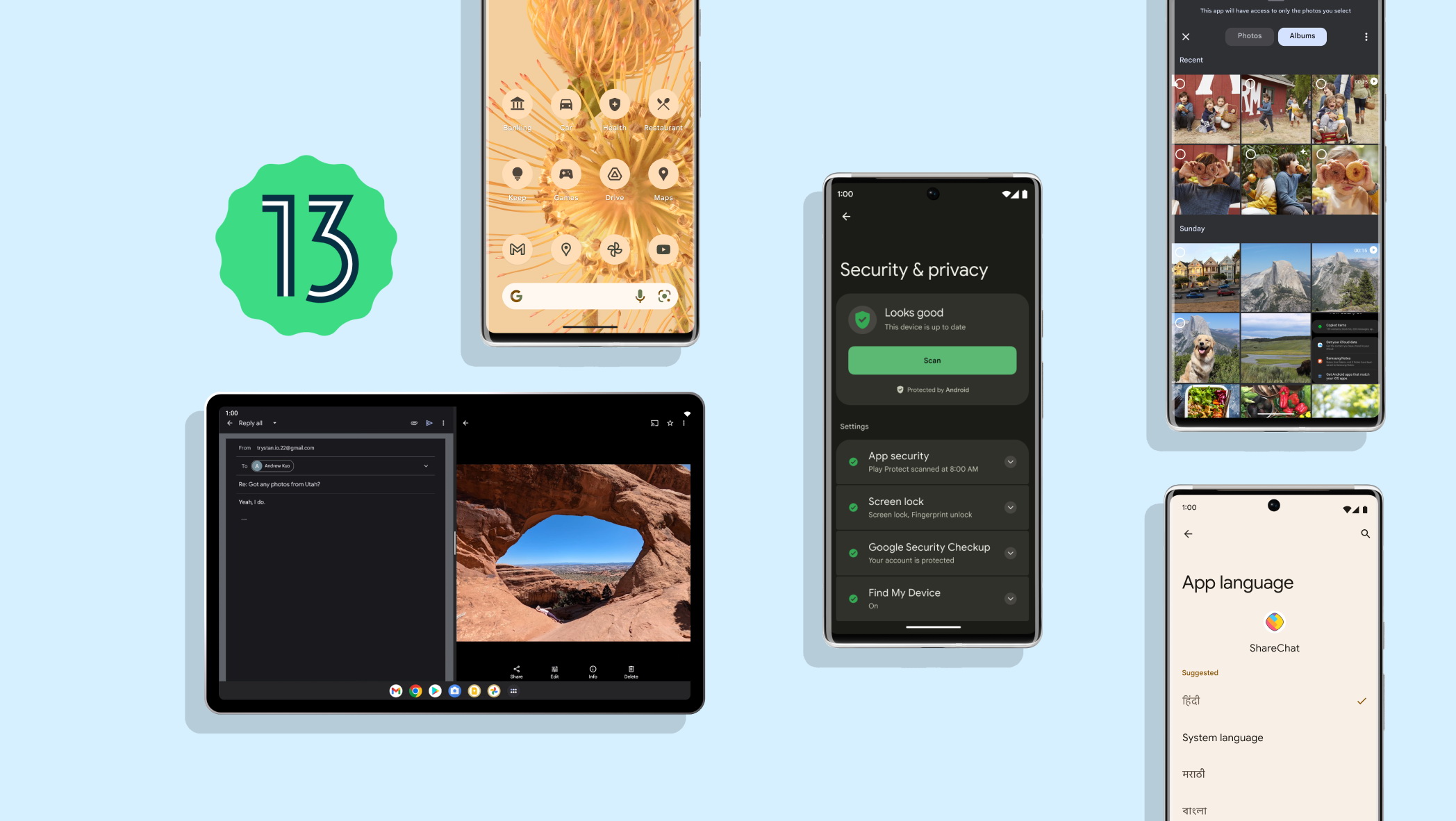 Android 13推出Beta公測版本，主打私隱及安全設定。（網上圖片）