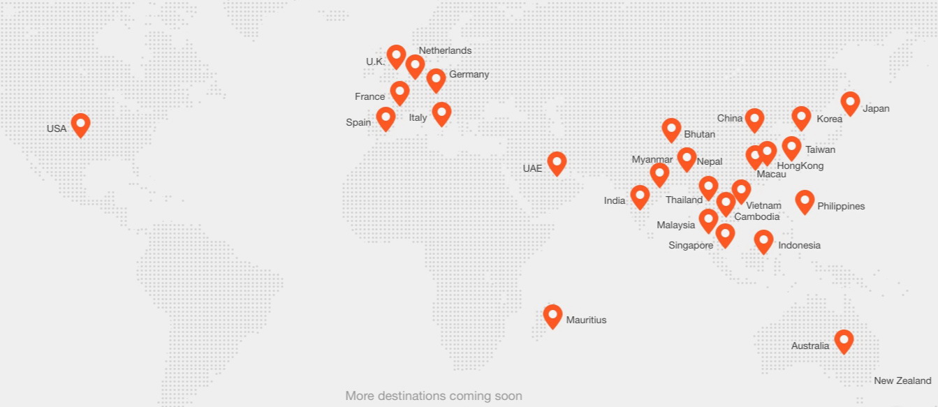 Klook合作夥伴遍布亞洲及其他地區。（Klook網上圖片）